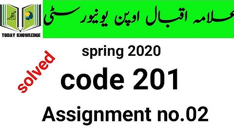 solved Assignment aiou code 201 | solved Assignment spring 2020 code 201