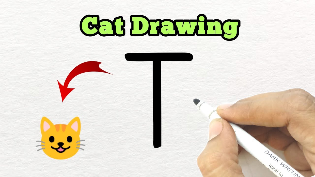 Превратите букву «Т» в кота 😺 | Простой пошаговый рисунок кота