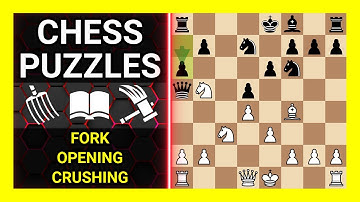 Chess Puzzles to Practice. Themes: Fork, Opening, Crushing. Learn Chess