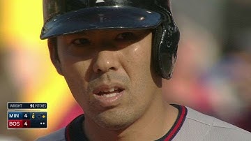 MIN@BOS: Suzuki ties the game with an RBI single