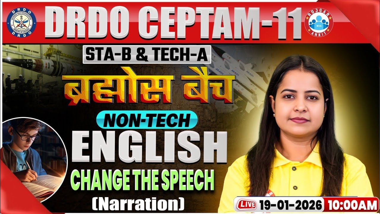 DRDO CEPTAM 11 Classes | DRDO English Classes | Change the Speech | STA B & Tech A | Kiran Mam