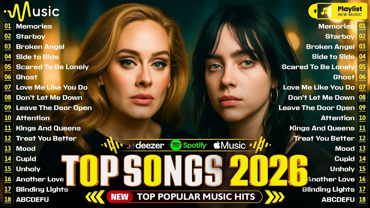 Bruno Mars, Maroon 5, Zayn, Adele, Dua Lipa, Ed Sheeran, Rihanna, Selena Gomez 🌊 Billboard Hot 100