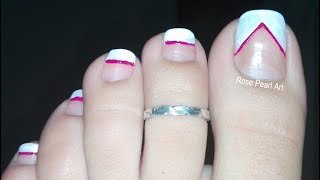 nail toe beginners french pearl rose easy