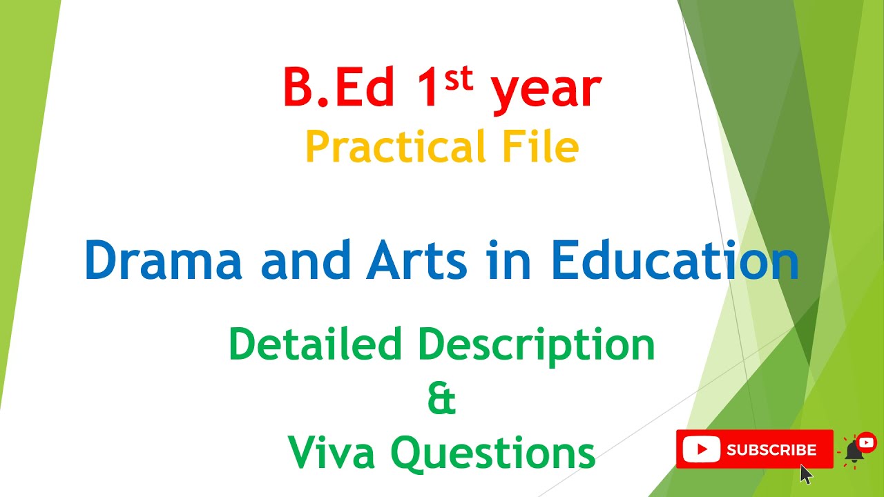 Drama and Art in Education B.Ed 1st Year Practical file Full
