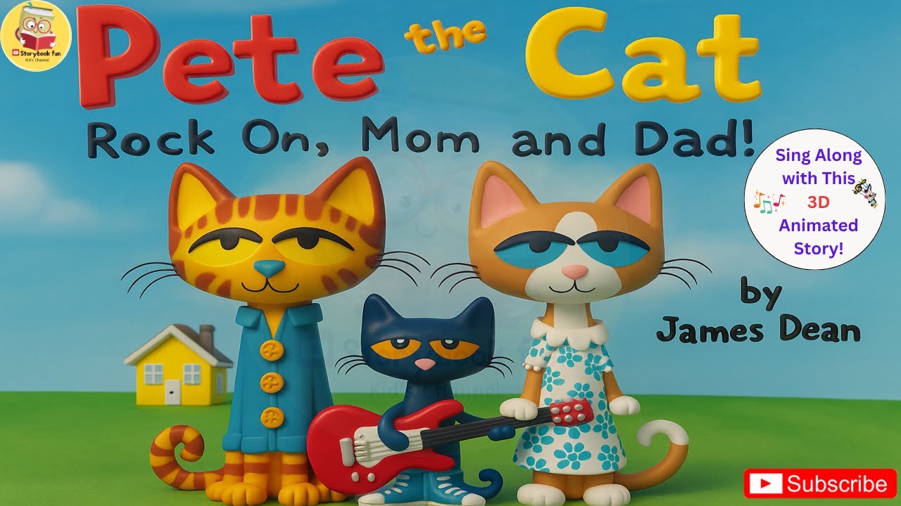 Pete the Cat Rock Song for Mom and Dad | Pete the Cat Sings Love for Mom & Dad – 3D Music Time