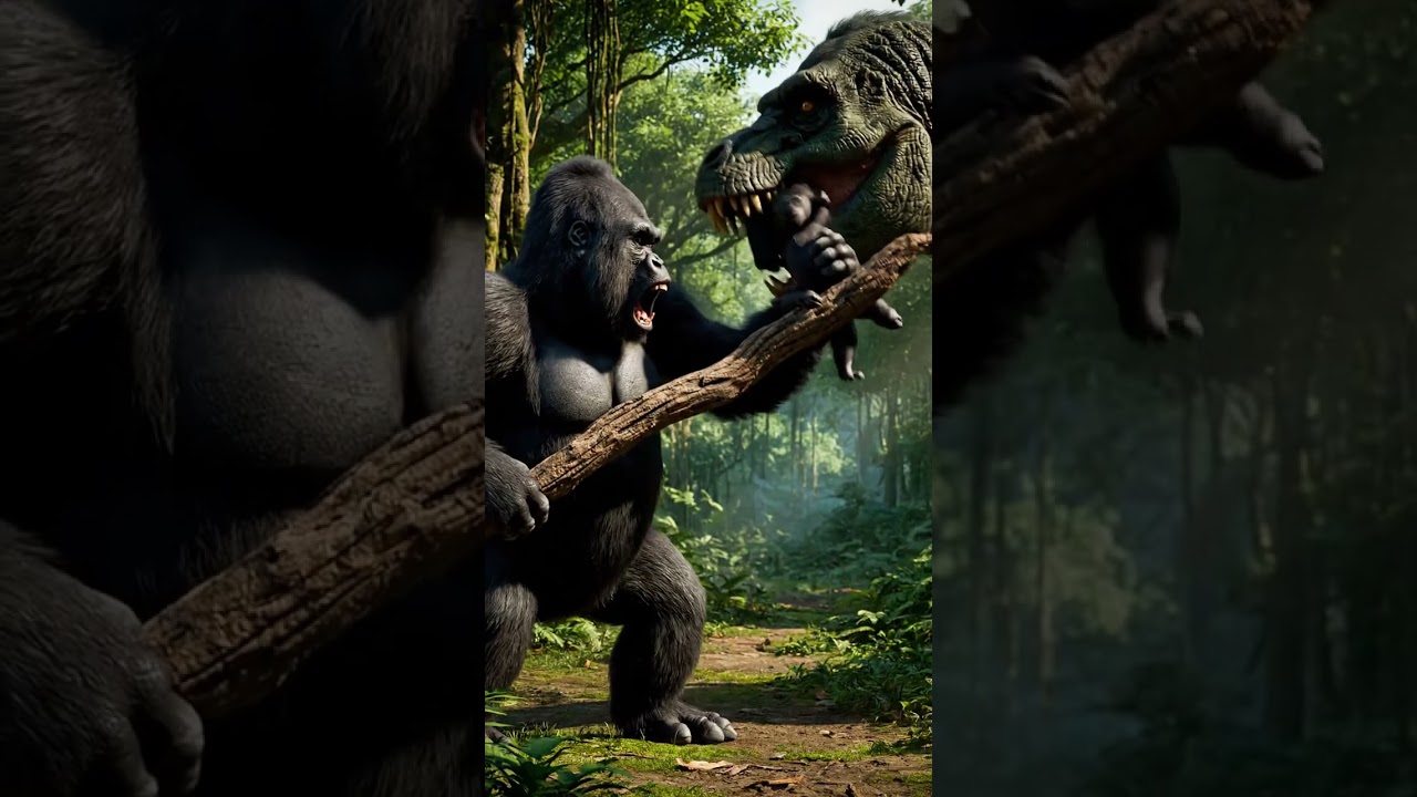 gorilla vs dinosaur