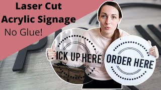 How to make Acrylic Business Signs // No Glue