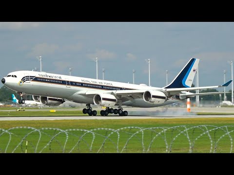 RARE! | Royal Thai Air Force A345 (HS-TYV) Arrival and Departure at Munich Airport!
