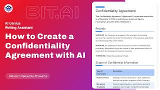 How to Create a Confidentiality Agreement (NDA) with AI | Bit.ai Tutorial