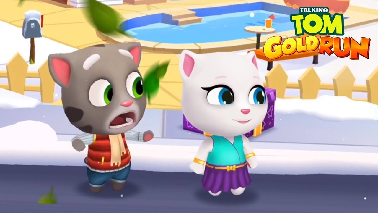 Talking Tom Gold Run ipad Gameplay - Frosty Tom vs Neon Angela