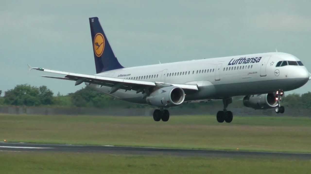 Lufthansa Airbus A321231 Full HD Closeup Landing Dublin Airport