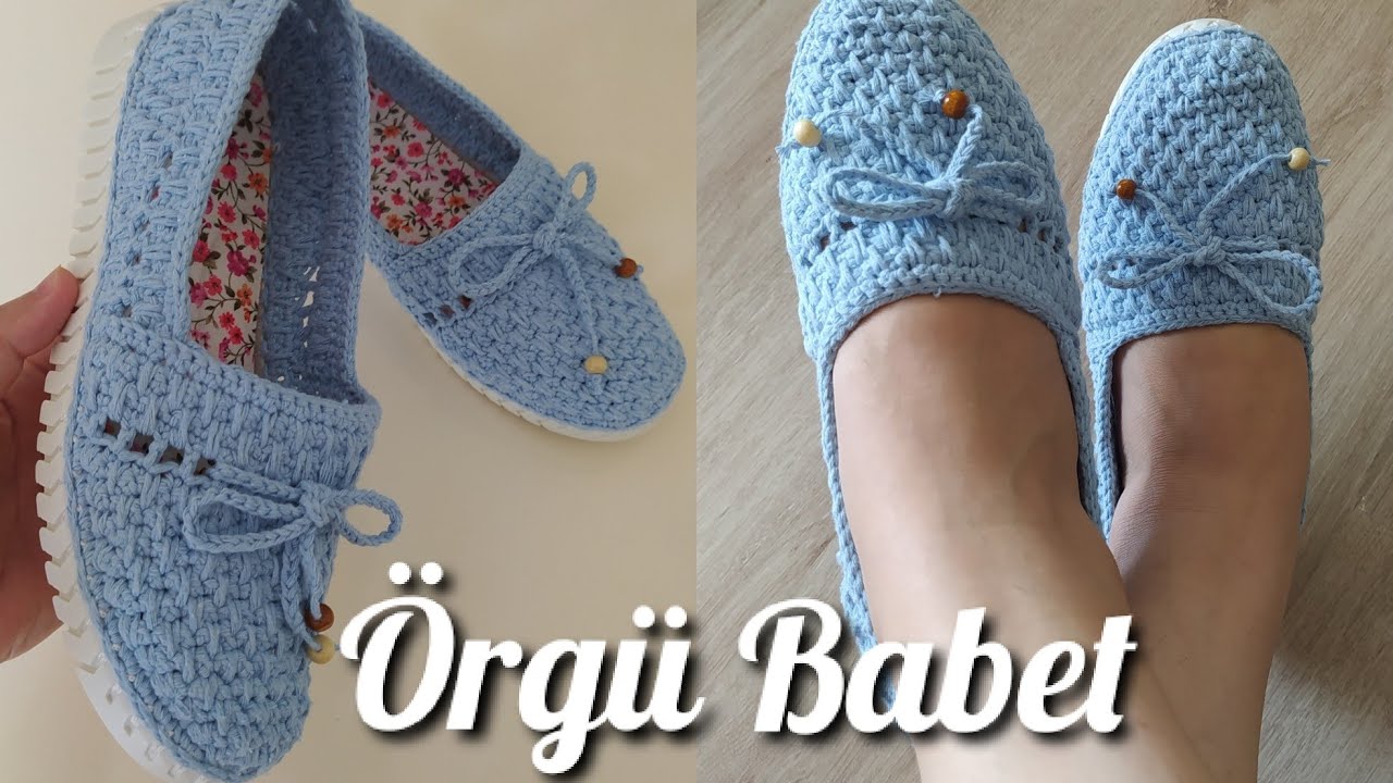 Yeni Model Örgü Babet Yapımı / Örgü Ayakkabı Yapımı / zapatos shoes knitting / Model Ayşe Varol