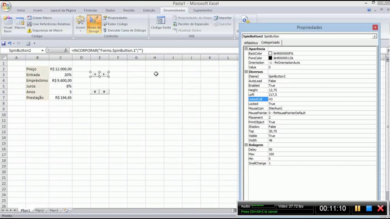 Crie Planilhas Inteligentes com Excel 2007 Controle ActiveX - YouTube