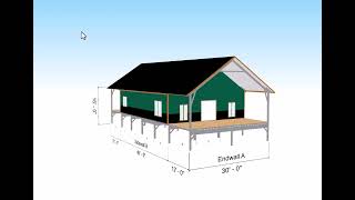 New Cabin Kit Design...30 x 40 Fire Resistant Gable Roof Cabin Kit on Piers with 2 Porches