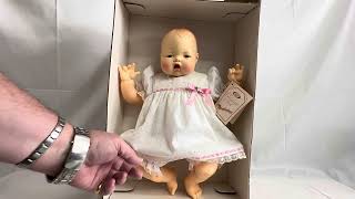 Vintage Ideal 1982 Newborn Thumbelina 18" Classic Doll In Christening Outfit With Ma-Ma Voice MIB