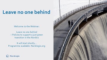 Webinar: Leave no one behind – Policies to support a just green transition in the Nordics