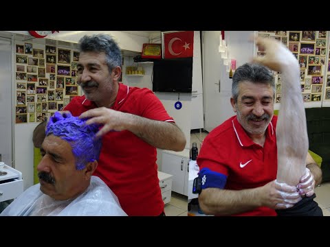 @ASMR Münür Önkan  MASTER BARBER MASSAGE & head shampoo, back, face, rope, neck, arm, ear massage