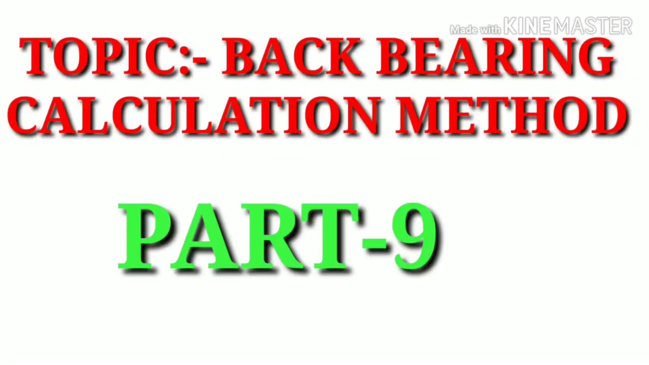 Calculations methods of back bearing and Formula of back bearing YouTube