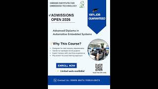 🚀 Admission Open 2026 MIET Advanced Diploma in Automotive Embedded Systems.