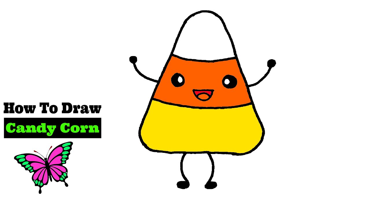 How to Draw Cute Candy Corn | Halloween Candy Corn Drawing