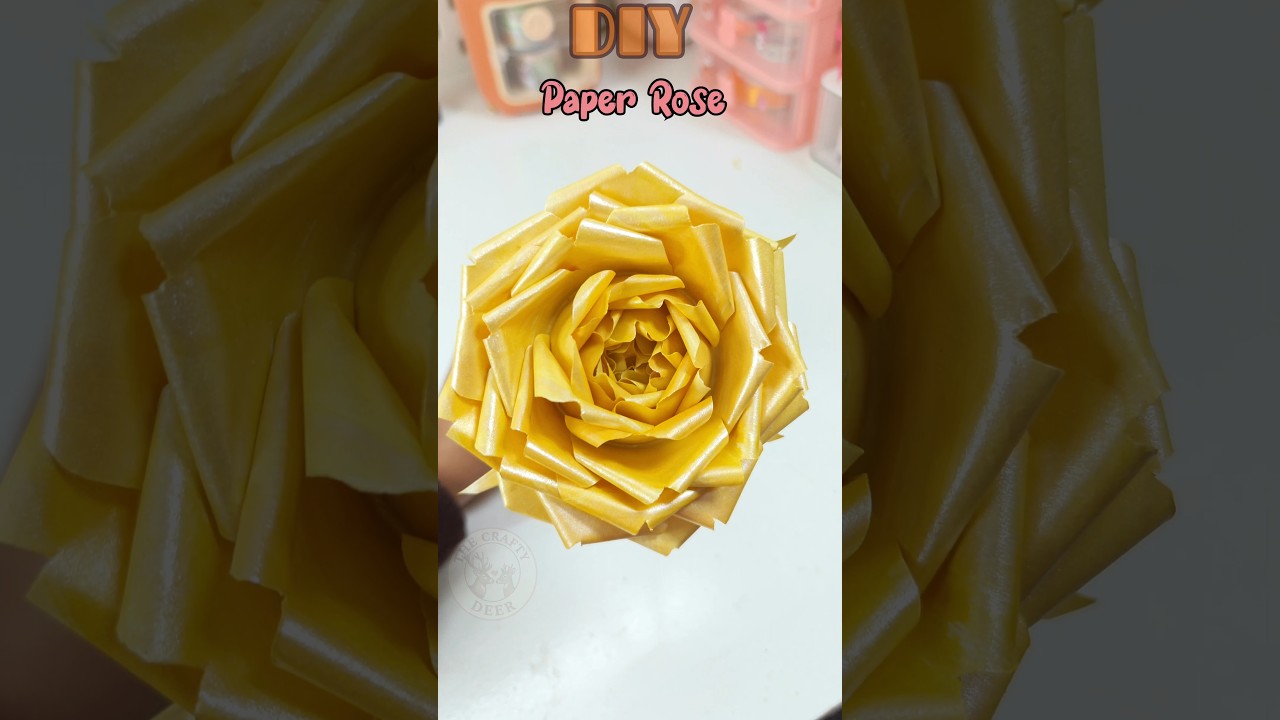 Golden Rose | Flower making with paper | Paper Rose 