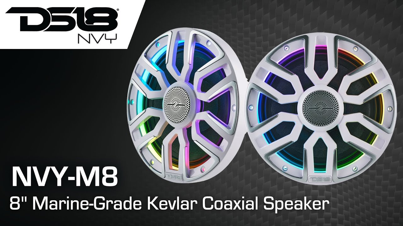 8” Marine Coaxial Speaker With Kevlar Cone, Bullet Tweeter, Neodymium