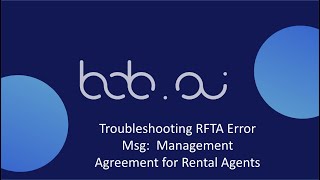 Famous Troubleshooting RFTA Error Msg  Management Agreement for Rental Agents Profile