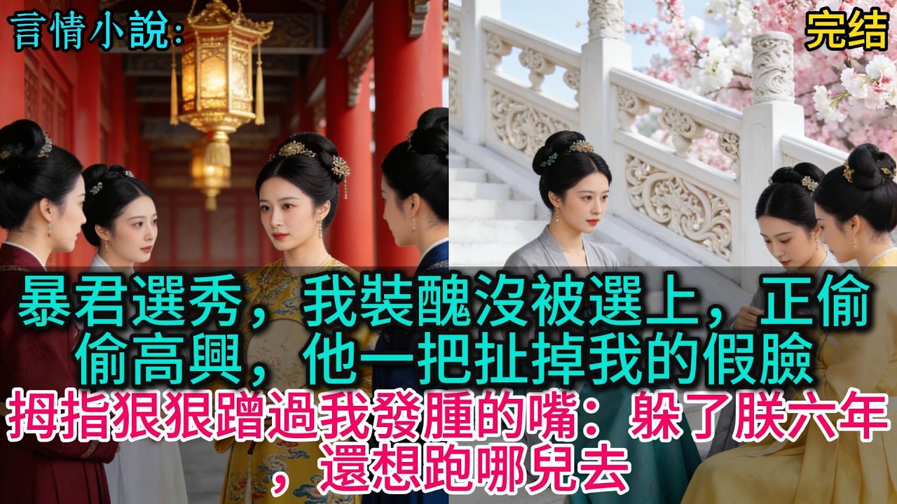 暴君選秀，我裝醜沒被選上，正偷偷高興，他一把扯掉我的假臉，拇指狠狠蹭過我發腫的嘴：躲了朕六年，還想跑哪兒去