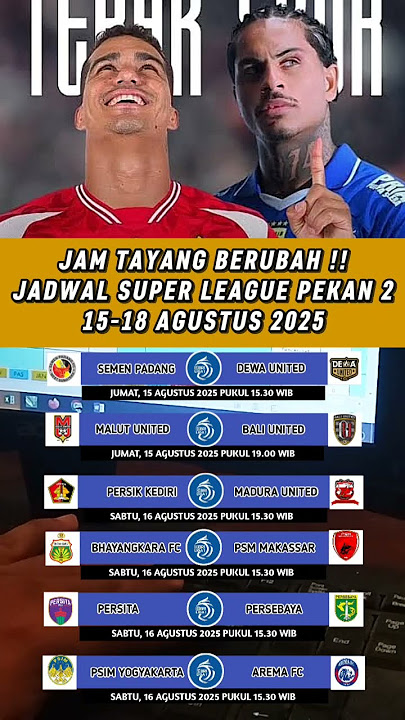 Jadwal BRI liga 1 Pekan Ke 2 - Persijap Vs Persib - Persis Vs Persija - PSIM vs Arema FC