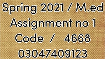 AIOU Solved Assignment No 1 Code 4668 Spring 2021 |Msc 4th smester assignment