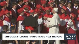 5th grade students from Chicago meet the Pope