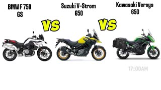 Bmw F 750 Gs Suzuki V-Strom 650 Kawasaki Versys 650 Adventure Bikes Showdown