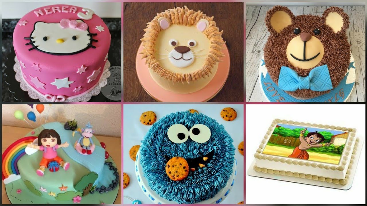 Animal Face Cake Design/Cartoon Face Cake Design/Happy Birthday Cake for  Baby Girls and Boys - YouTube