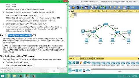 [CCNAv6 S3] 2.1.4.4 Packet Tracer - Configure VLANs, VTP, and DTP 100%