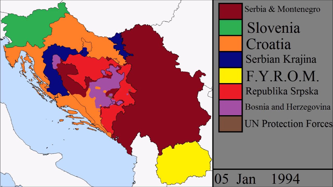 yugoslavia break up map The Breakup Of Yugoslavia Every Week Youtube yugoslavia break up map