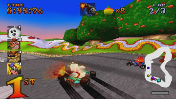 Crash Team Racing Gameplay (Playstation 1, PS1, PSX) Coco Park - Arcade Mode