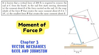 Determine magnitude of Force P that creates the same moment about B (Chapter 3) Engineers Academy