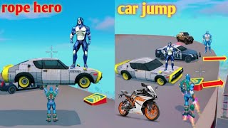 building pe se car jump rope hero voice town|aaj hungama hoga voice town mein|rope hero jump screenshot 5