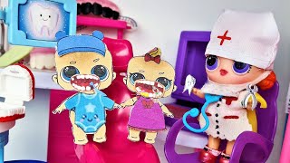 PAPER AT THE DENTIST🦷😲🤣 Dolls LOL LOL surprise in kindergarten! Funny cartoons Darinelka