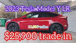 Shocking with Tesla value for 2023 Tesla Model Y trade in value is  $25,900 only 20,000 miles
