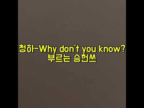 청하 - Why don't you know 부르는 승헌쓰