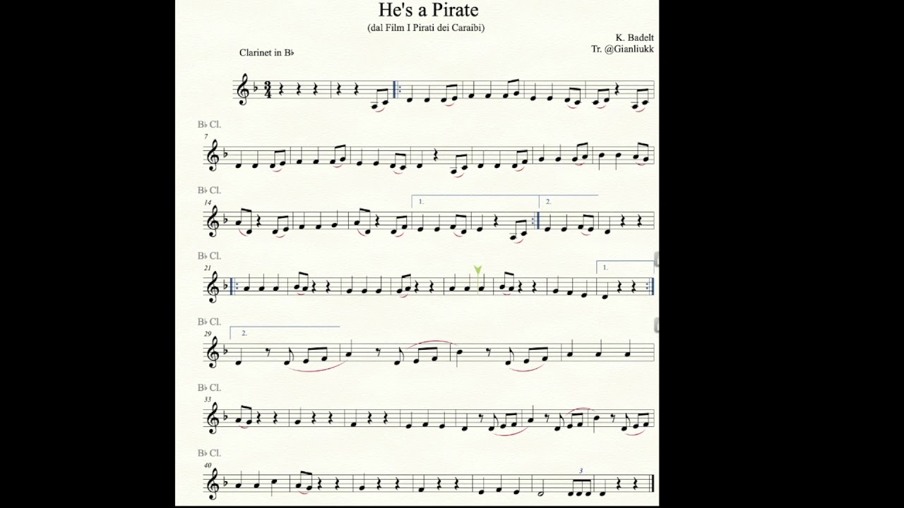 He's Pirate 2 Sheet Easy Guide (dal film I pirati dei