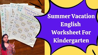Summer Vacation Worksheet For Kindergarten | Summer Vacation English Worksheet For Kids