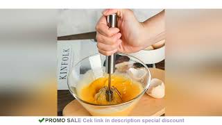 Stainless Steel Egg Beater Durable Semi-Automatic Mixer for Effortless Egg Cream Mixing Stirring and