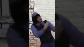 Goofy suceriuty officer busts it down