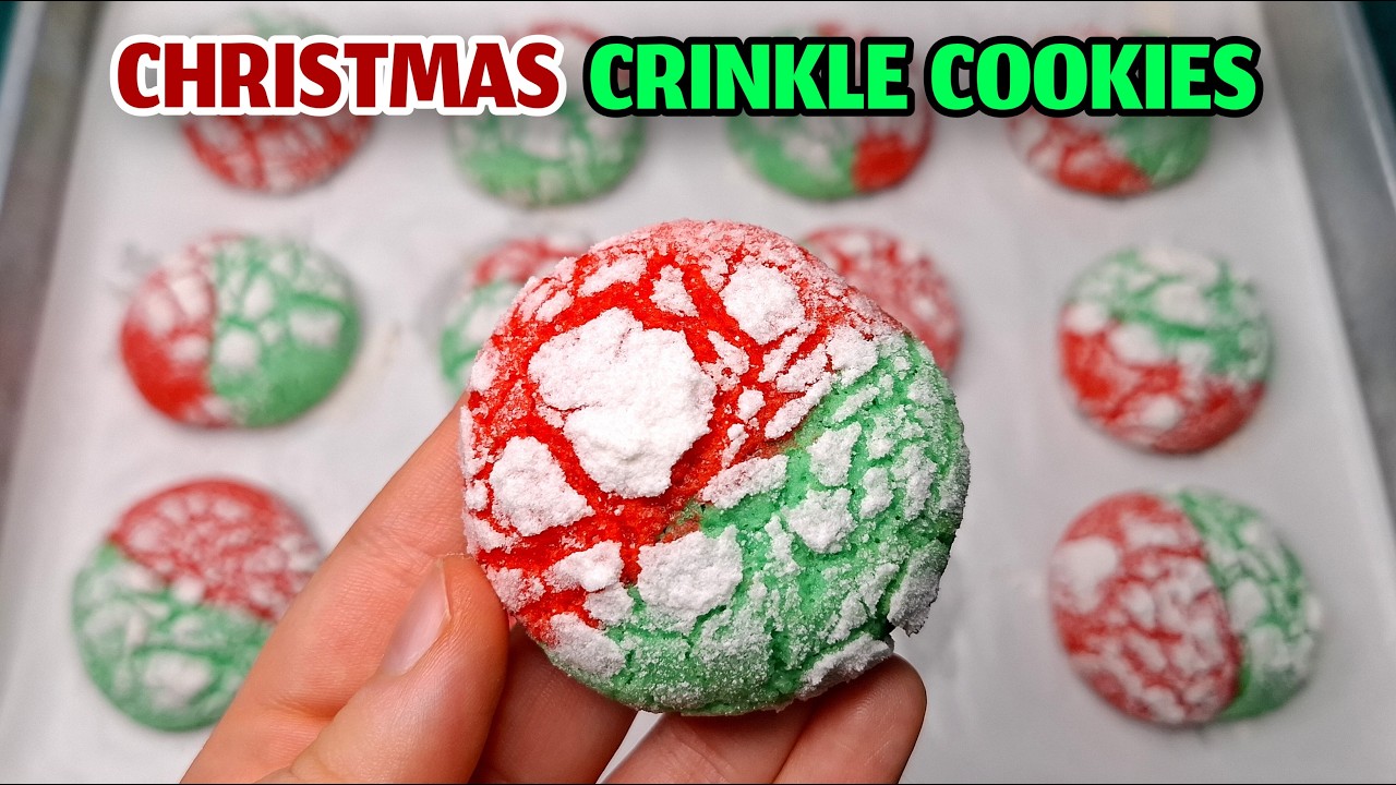 Christmas Crinkle Cookies Recipe 🎄 Super Easy & Delicious 😋