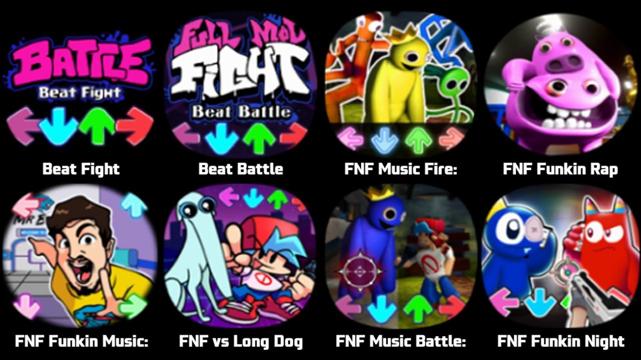 FNF Door Stuck, FNF Long Dog, Beat Battle, Beat Fight, FNF Music Fire