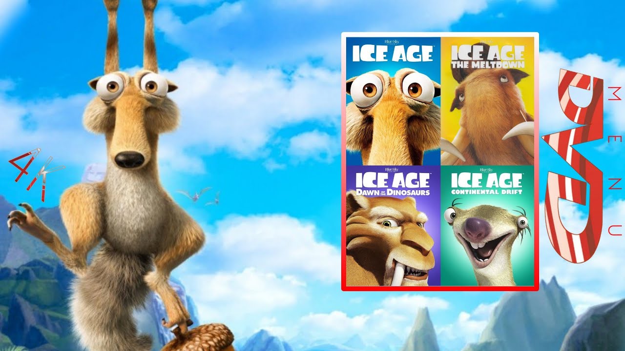 Menu de DVD-Sessão Pipoca: A Era do Gelo 1-4 (De 2002-2012) Em 4K