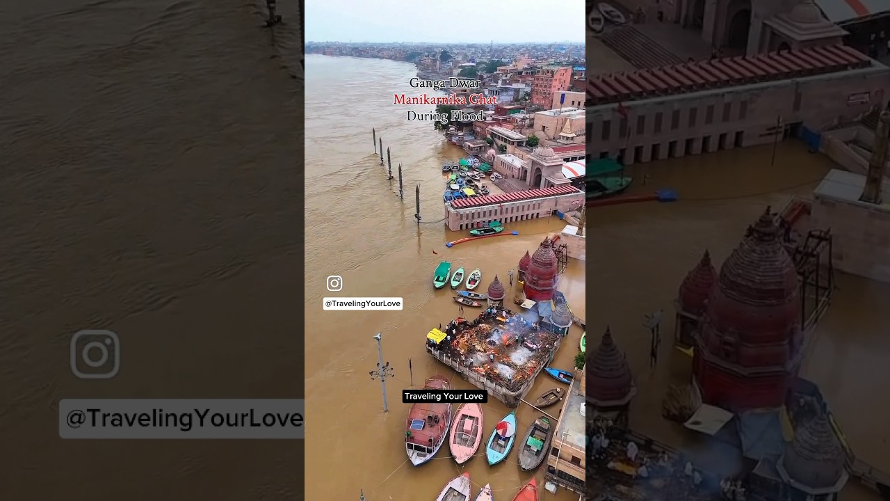 🚨 Manikarnika Ghat Flood 2025 | Varanasi Ganga Flood Latest Update 🌊 