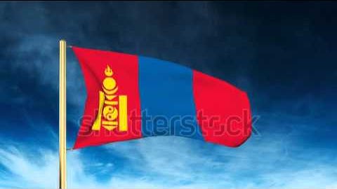Mongolia flag slider style. Waving in the wind with cloud background animation Stock video by